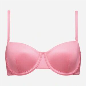 CUUP The Balconette Bra Rose Shine Satin Pink 30G Women NWT New Bra Underwire